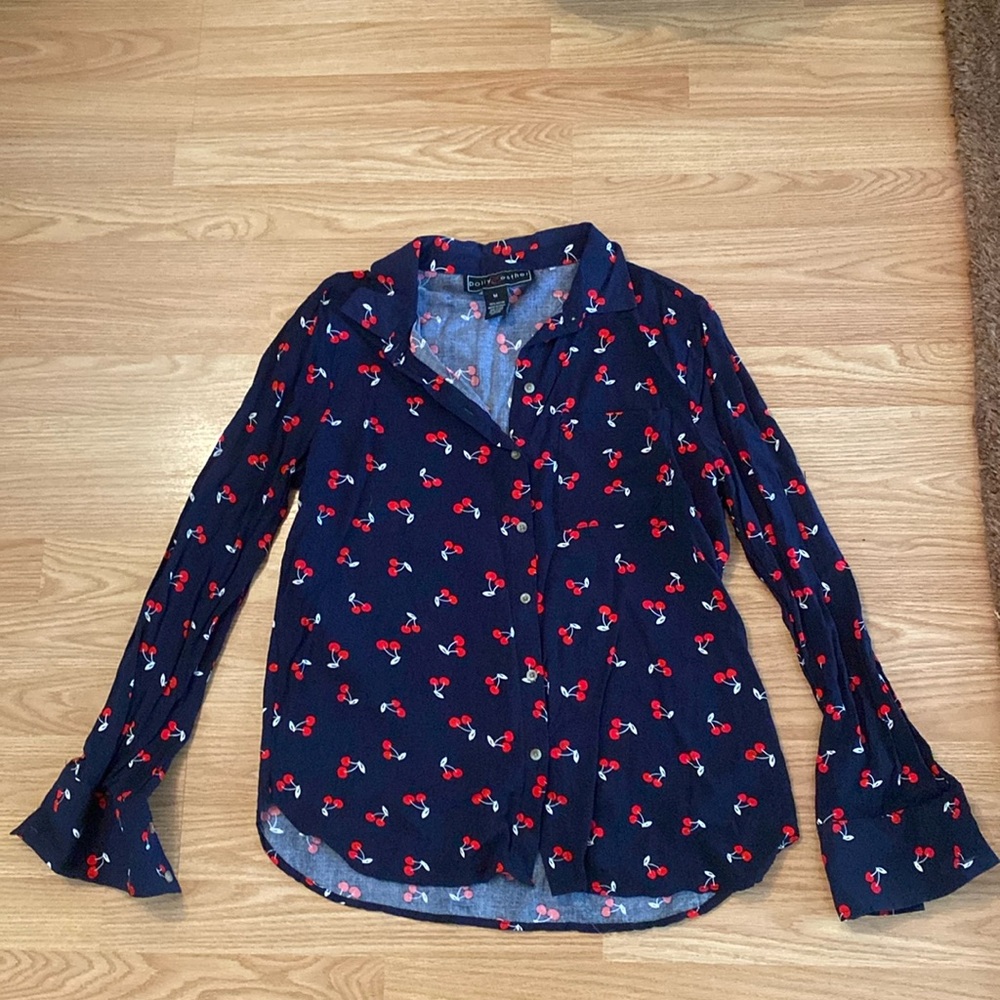 Polly & Esther cherry long sleeve blouse